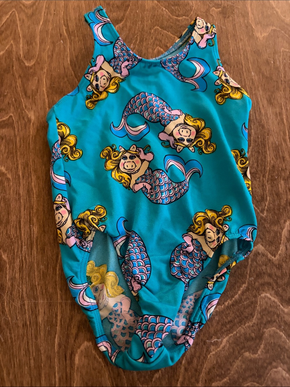 Vintage Danskin Turquoise Mermaid Miss Piggy Swimsuit 3T